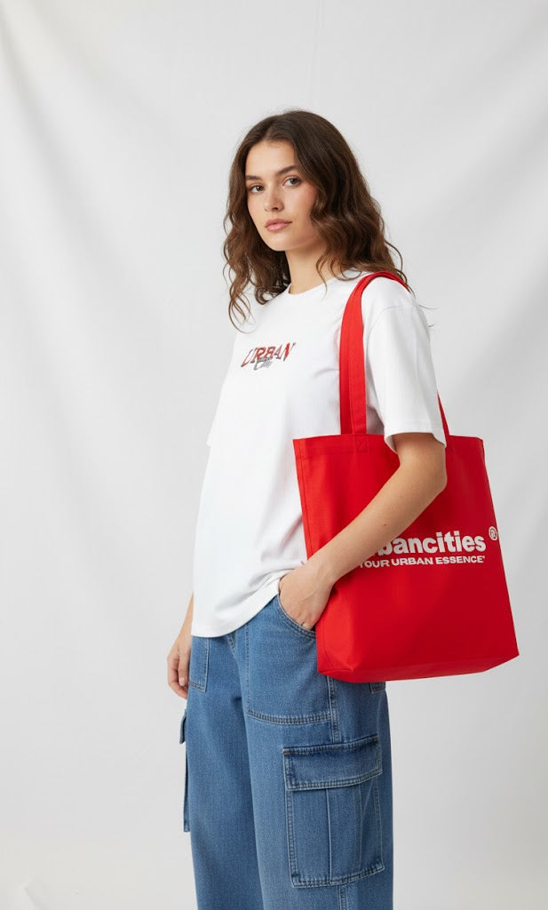 STRIKING RED TOTEBAG