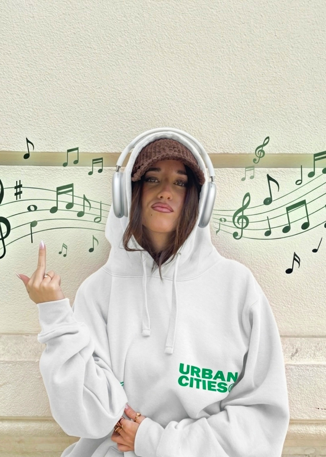 URBANCITIES OFFICIAL WHITE HOODIE